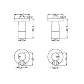Nero Washing Machine Tap Set - Brushed Gold